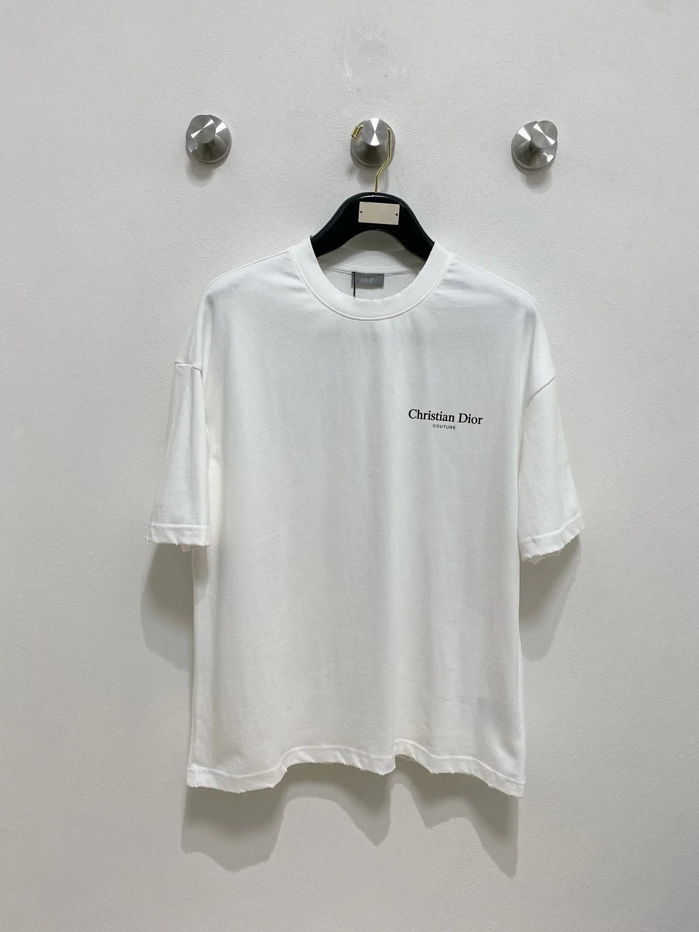 Christian Dior White Logo T-Shirt Oversized Cotton Tee
