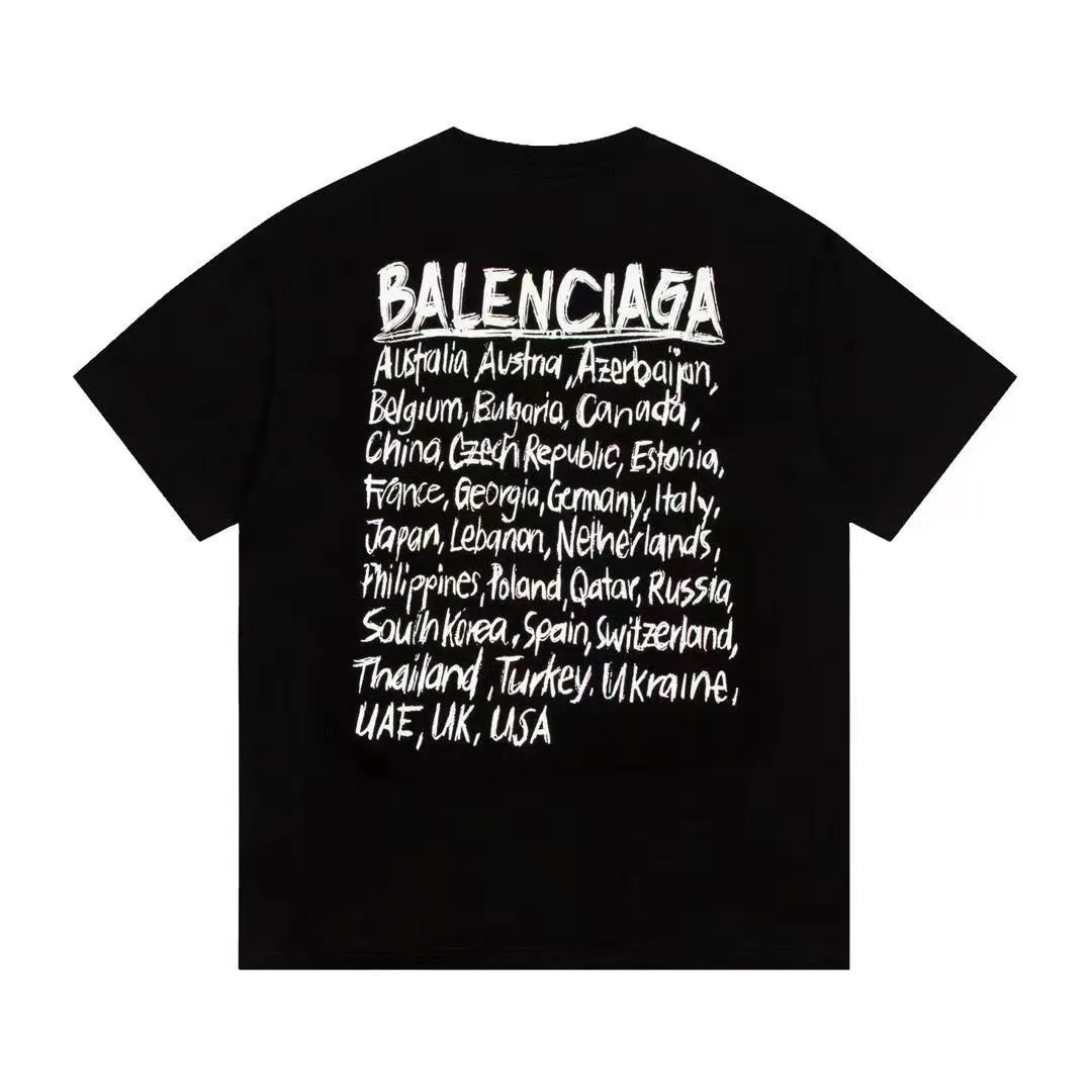 Balenciaga World Tour Graphic T-Shirt Black