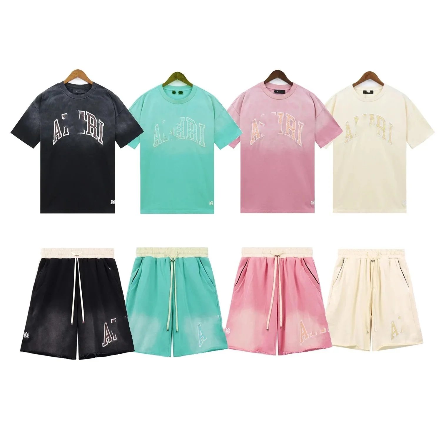 ATRI Gradient T-Shirt and Shorts Set for Men Women