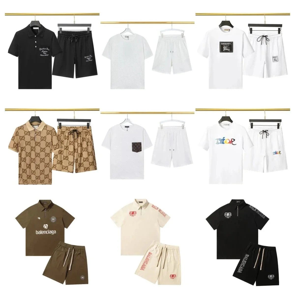 Balenciaga Men's Polo Shirt and Shorts Set
