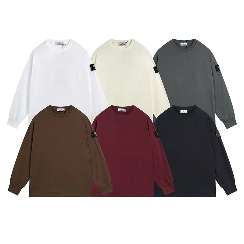 Stone Island Long Sleeve T-Shirt Men's Oversized Crewneck Sweatshirt