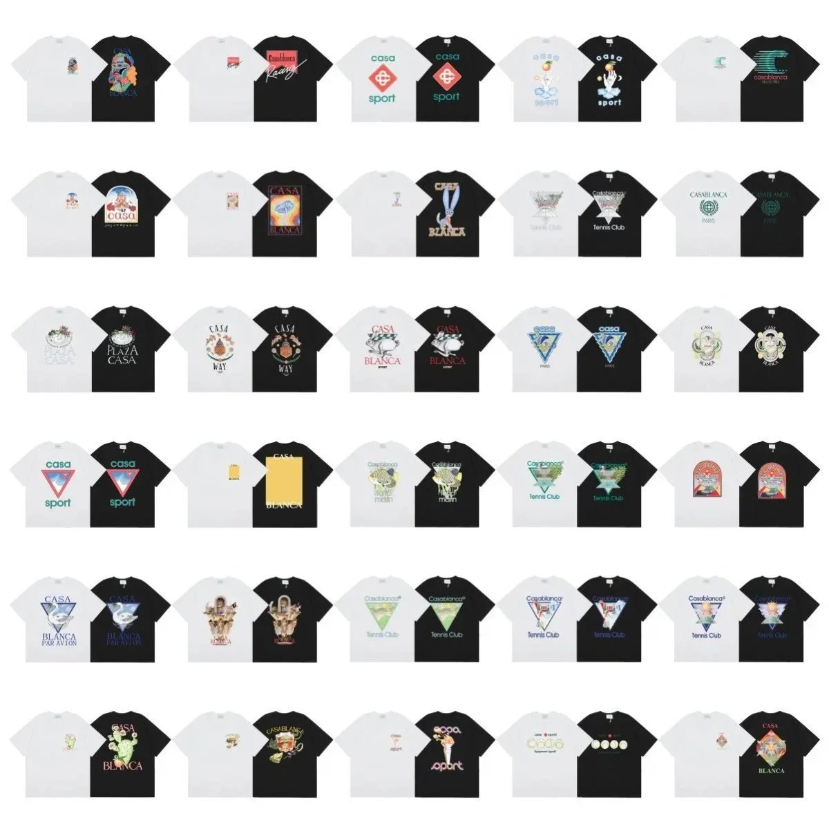 Casablanca T-Shirts Collection - Vintage Sport & Tennis Club Designs