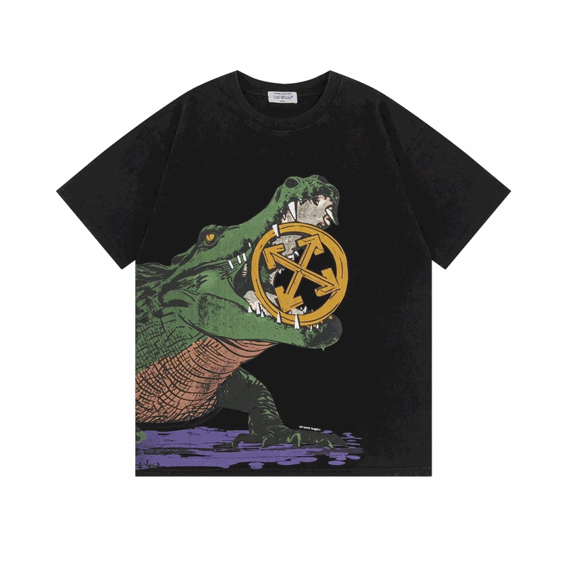 Off-White Crocodile Logo T-Shirt Black