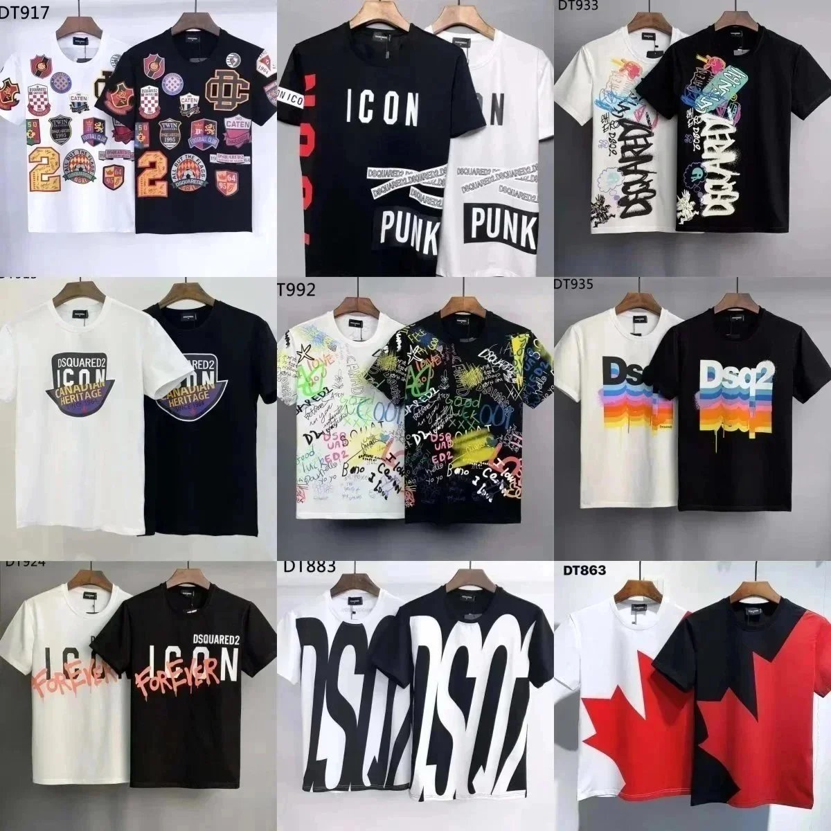 DSQUARED2 Men's T-Shirts Icon Punk Graphic Tees