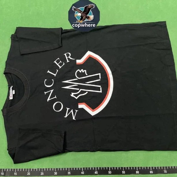 Moncler Logo Print Black T-Shirt for Men
