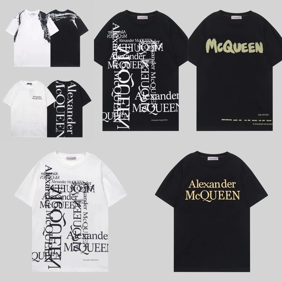Alexander McQueen Logo T-Shirt Men's Fashion Streetwear