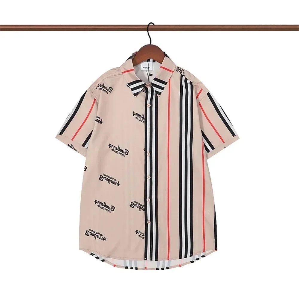 Burberry Kids Short Sleeve Striped Shirt with Logo Print