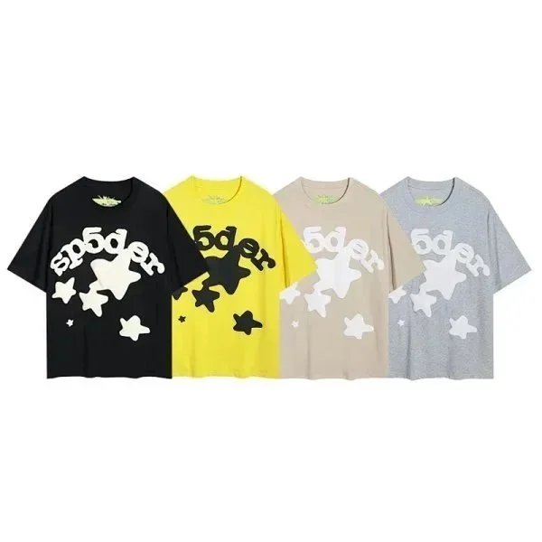 SP5DER Star Print Oversized T-Shirt Unisex Fashion Tee