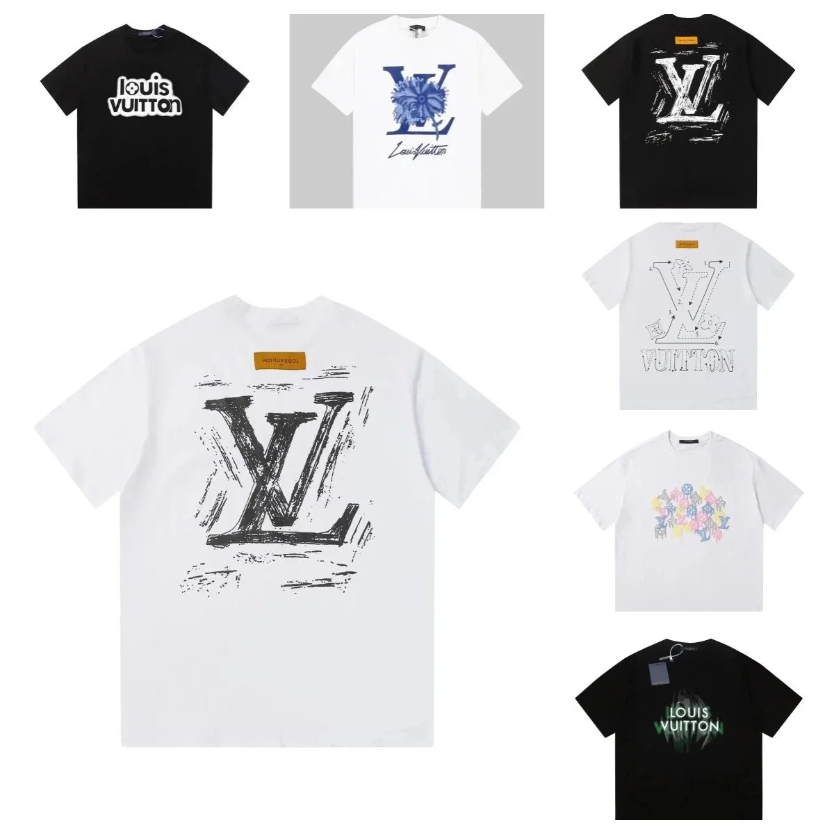 Louis Vuitton T-Shirts Men's Fashion Logo Print Casual Wear