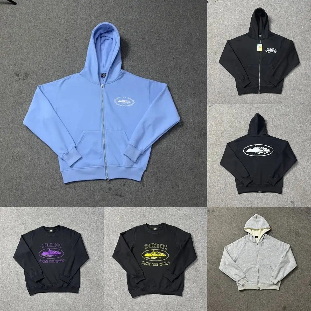 CORNEZ Zip Hoodie Sweatshirt Men's Streetwear Fashion