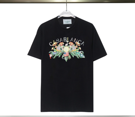 Casablanca Floral Embroidered T-Shirt Black
