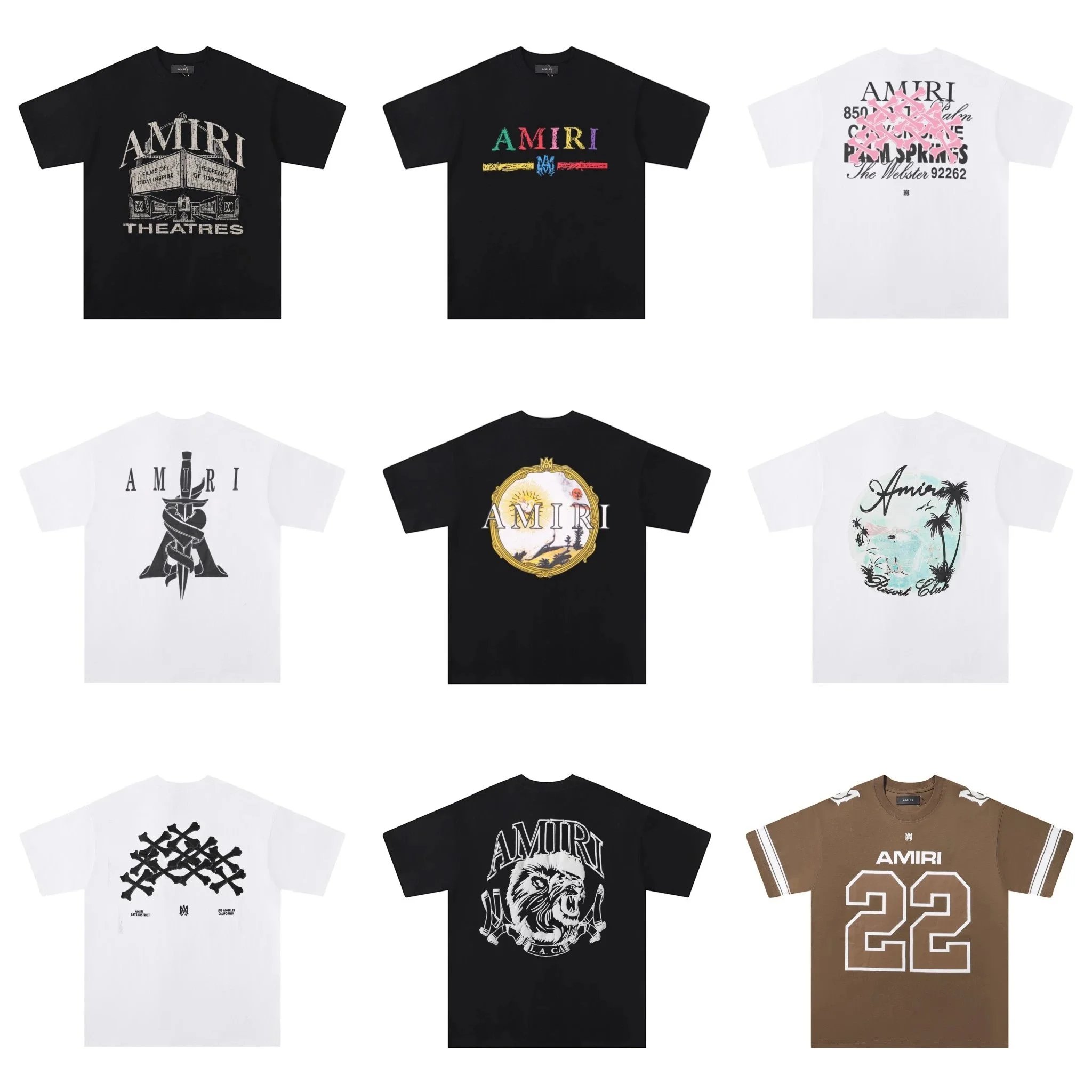 AMIRI T-Shirts Collection Men's Streetwear Graphic Tees
