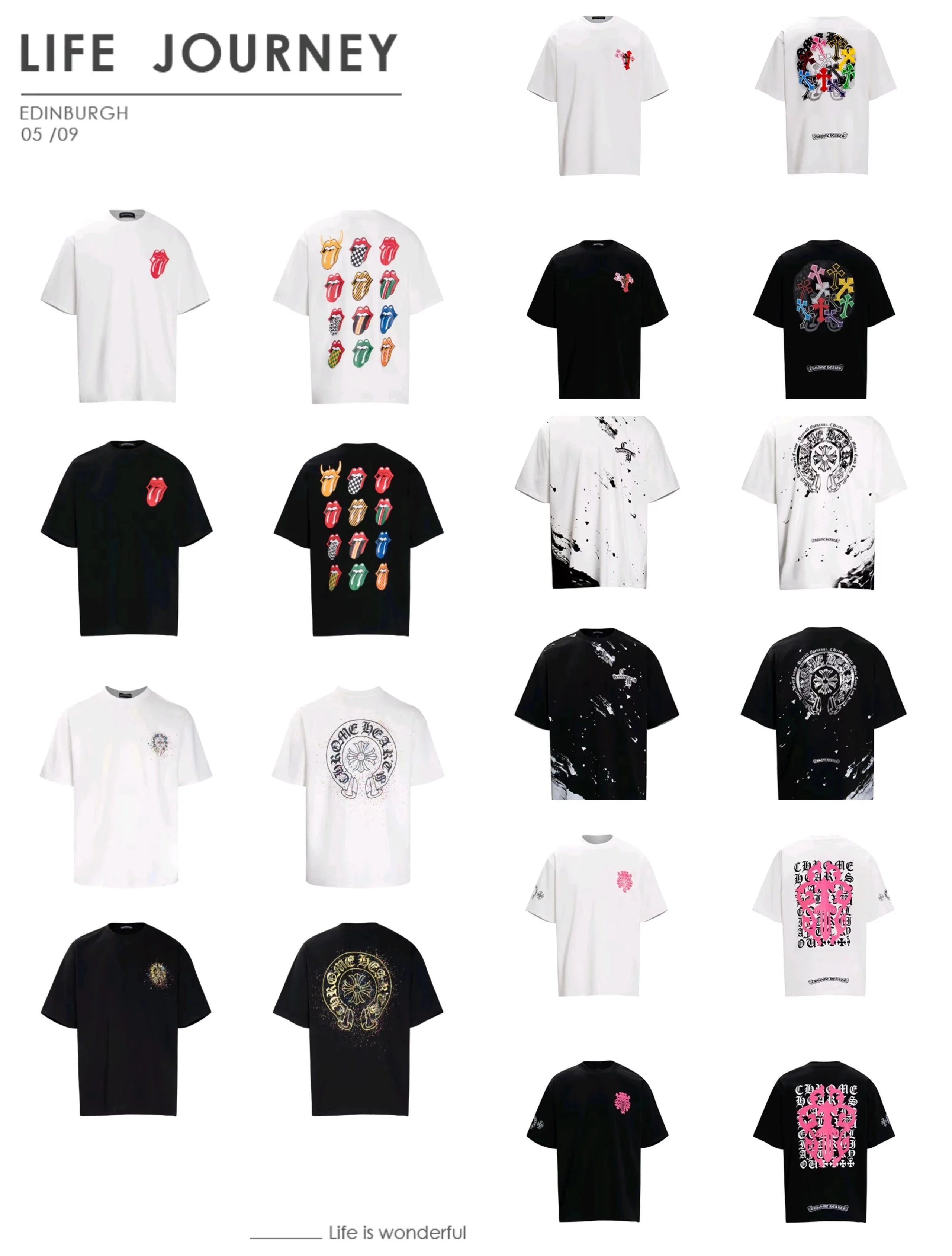 Chrome Hearts T-Shirts Collection Life Journey Edinburgh